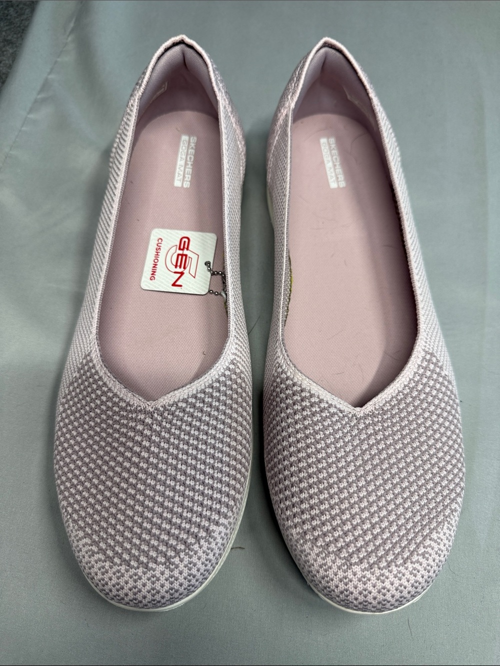 Skechers Women’s Light Pink Slip-On Knit Flats